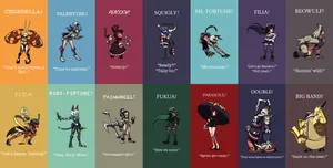 Colorful Grid Image Of Skullgirls Wallpaper