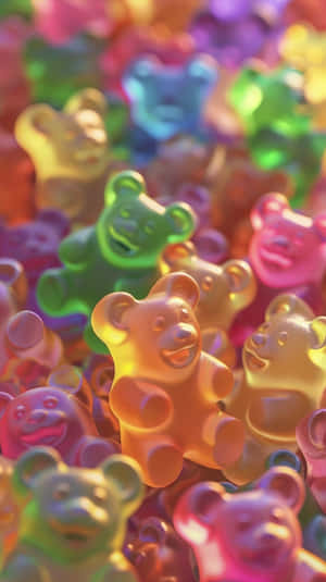 Colorful Gummy Bears Background Wallpaper