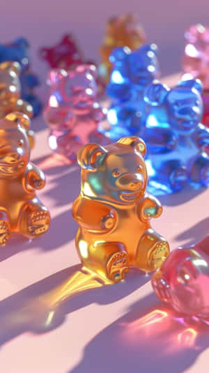 Colorful Gummy Bearsin Sunlight Wallpaper