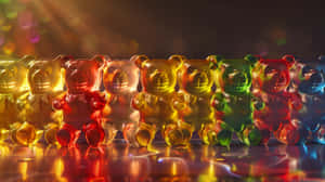 Colorful Gummy Bearsina Row Wallpaper