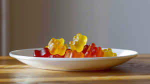 Colorful Gummy Bearson Plate Wallpaper