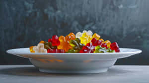 Colorful Gummy Bearson Plate Wallpaper