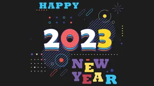 Colorful Happy New Year 2023 Graphics Greeting Wallpaper