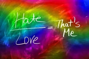 Colorful Hate Love Wallpaper