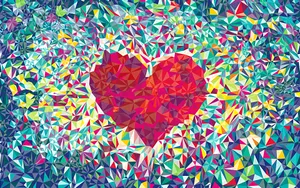 Colorful Heart Pattern Wallpaper Wallpaper