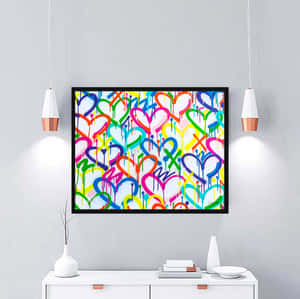 Colorful Hearts Graffiti Artwork Wallpaper