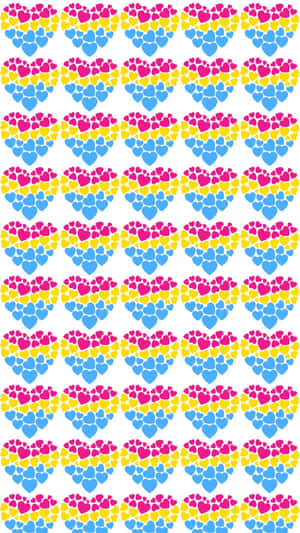 Colorful Hearts Pattern Wallpaper