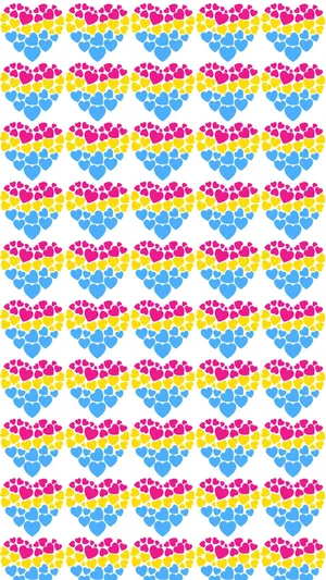 Colorful Hearts Pattern Wallpaper