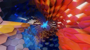 Colorful Hexagonal Tunnel Wallpaper