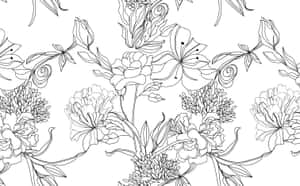 Colorful Illustration Of Flower Drawing Wallpaper