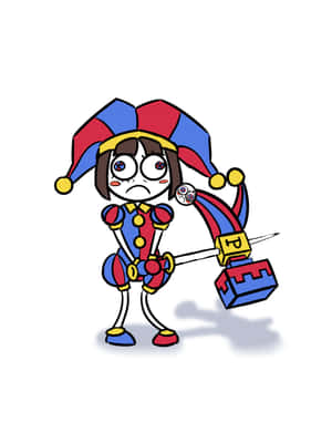 Colorful Jester Cartoon Character Wallpaper