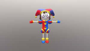 Colorful Jester Character3 D Model Wallpaper