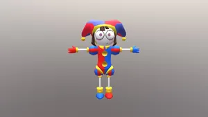 Colorful Jester Character3 D Model Wallpaper
