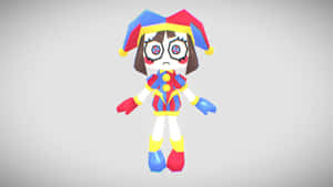 Colorful Jester Character3 D Model Wallpaper