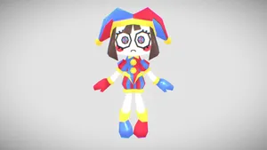 Colorful Jester Character3 D Model Wallpaper