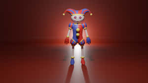 Colorful Jester Robot Illustration Wallpaper