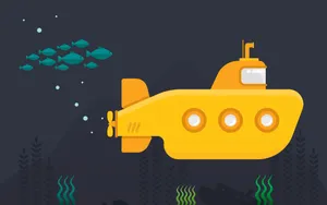 Colorful Journey On Yellow Submarine Wallpaper