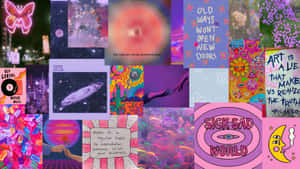 Colorful Junk Art Collage Wallpaper