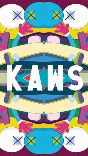 Colorful K A W S Artwork Symmetry Wallpaper