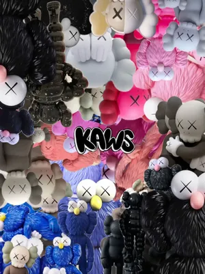 Colorful K A W S Figures Collection Wallpaper