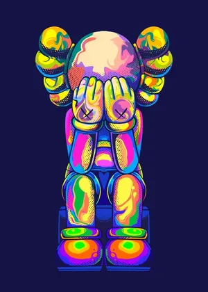 Colorful Kaws Figure Artwork Wallpaper