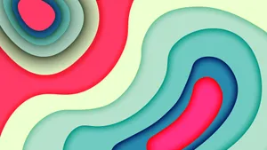 Colorful Layered Abstract Shapes Wallpaper