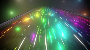 Colorful Light Streaks Bridge Wallpaper