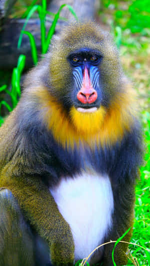 Colorful Mandrill Portrait Wallpaper