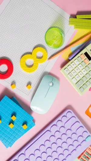 Colorful Math Stationery Setup Wallpaper