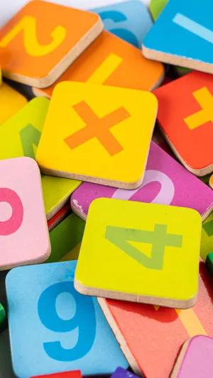 Colorful Math Symbolsand Numbers Wallpaper