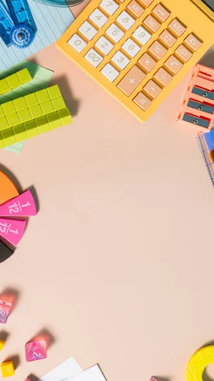 Colorful Mathematics Tools Arrangement Wallpaper