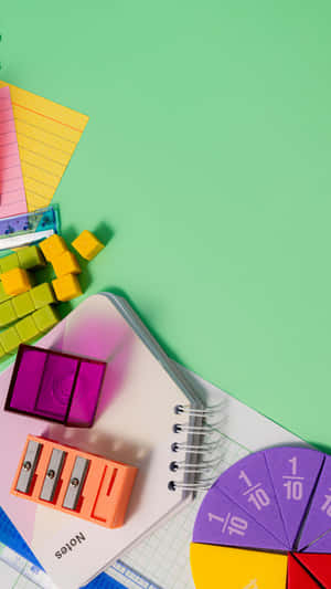 Colorful Mathematics Tools Arrangement Wallpaper