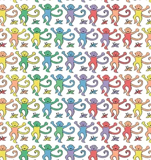 Colorful Monkey Pattern Wallpaper