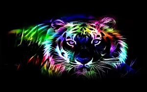 Colorful Neon Animal Tiger Wallpaper