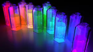 Colorful Neon Glowing Bottles Wallpaper