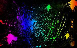 Colorful Neon Paint Splatter Wallpaper