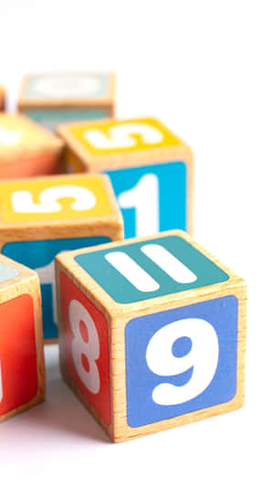 Colorful Number Blocks Education Wallpaper