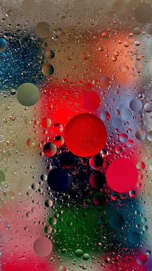 Colorful Oiland Water Bubbles Abstract Wallpaper