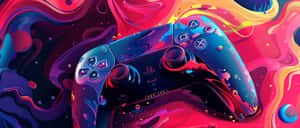 Colorful P S5 Controller Artwork Wallpaper