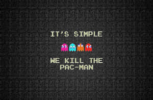 Colorful Pacman Funny Simple Desktop Wallpaper