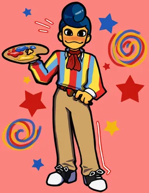 Colorful Painter Character Illustration Wallpaper