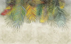 Colorful Palm Fronds Artwork Wallpaper