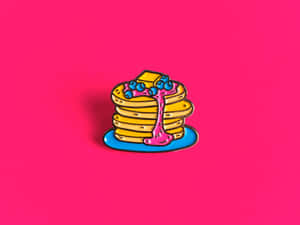 Colorful Pancake Pinon Pink Background Wallpaper