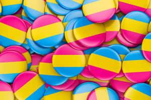 Colorful Pansexual Pride Pins Background Wallpaper