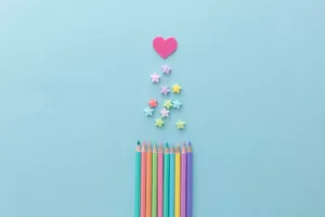 Colorful Pencils Pastels Aesthetic Computer Wallpaper