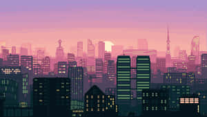 Colorful Pink Pixel Art Wallpaper