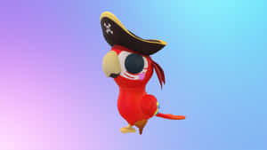 Colorful Pirate Parrot Cartoon Wallpaper