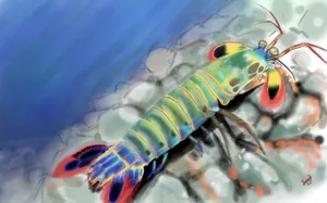 Colorful Pistol Shrimp Illustration Wallpaper