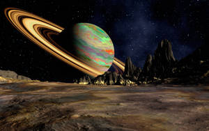 Colorful Planet Saturn Wallpaper