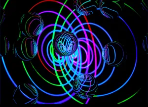 Colorful Psychedelic Neon Lights Display Wallpaper